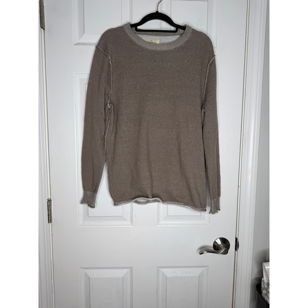 The Normal‎ Brand 100% Cotton Taupe Long Sleeve Exposed Seam Top